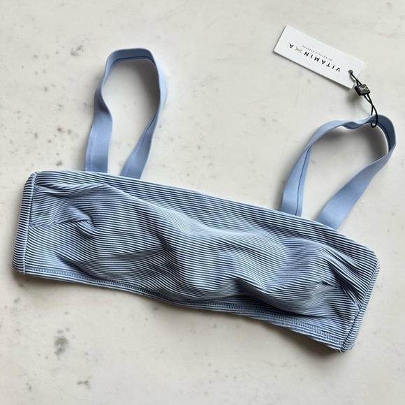 NWT Vitamin A Nico Bikini Top in Light Blue EcoTex - Picture 1 of 6
